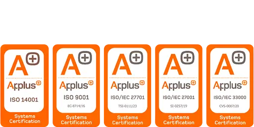 Certificaciones Applus que tiene la empresa Aslam