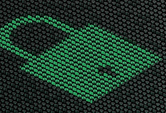 Candado de seguridad de color verde cerrado